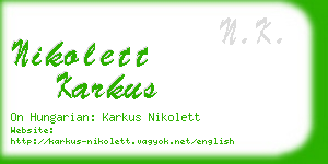 nikolett karkus business card